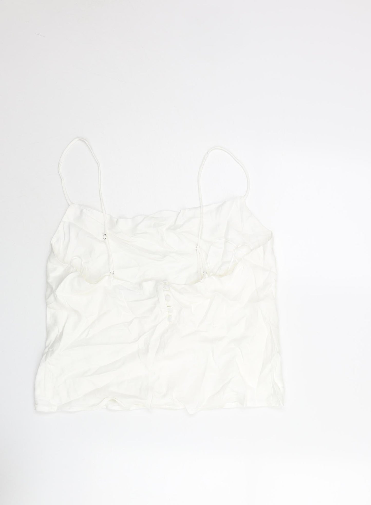 Zara Womens White Modal Camisole Blouse Size 2XL Cowl Neck