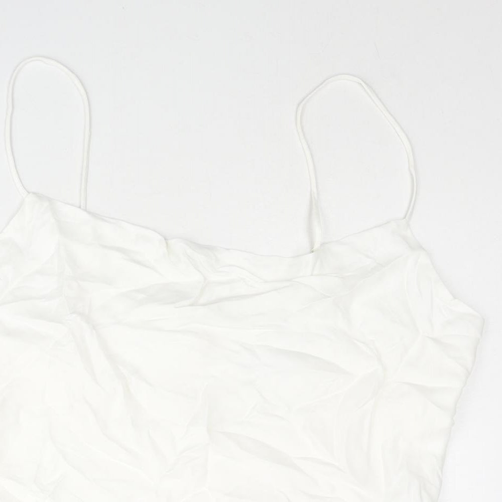 Zara Womens White Modal Camisole Blouse Size 2XL Cowl Neck