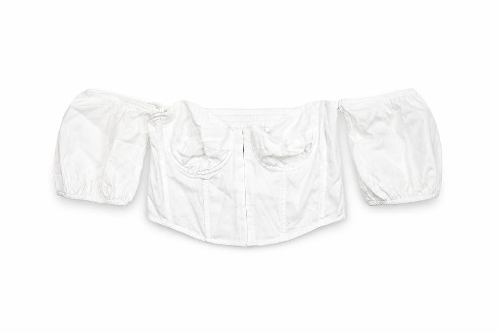 Womens UK Size S Stradivarius White Cotton Blouse
