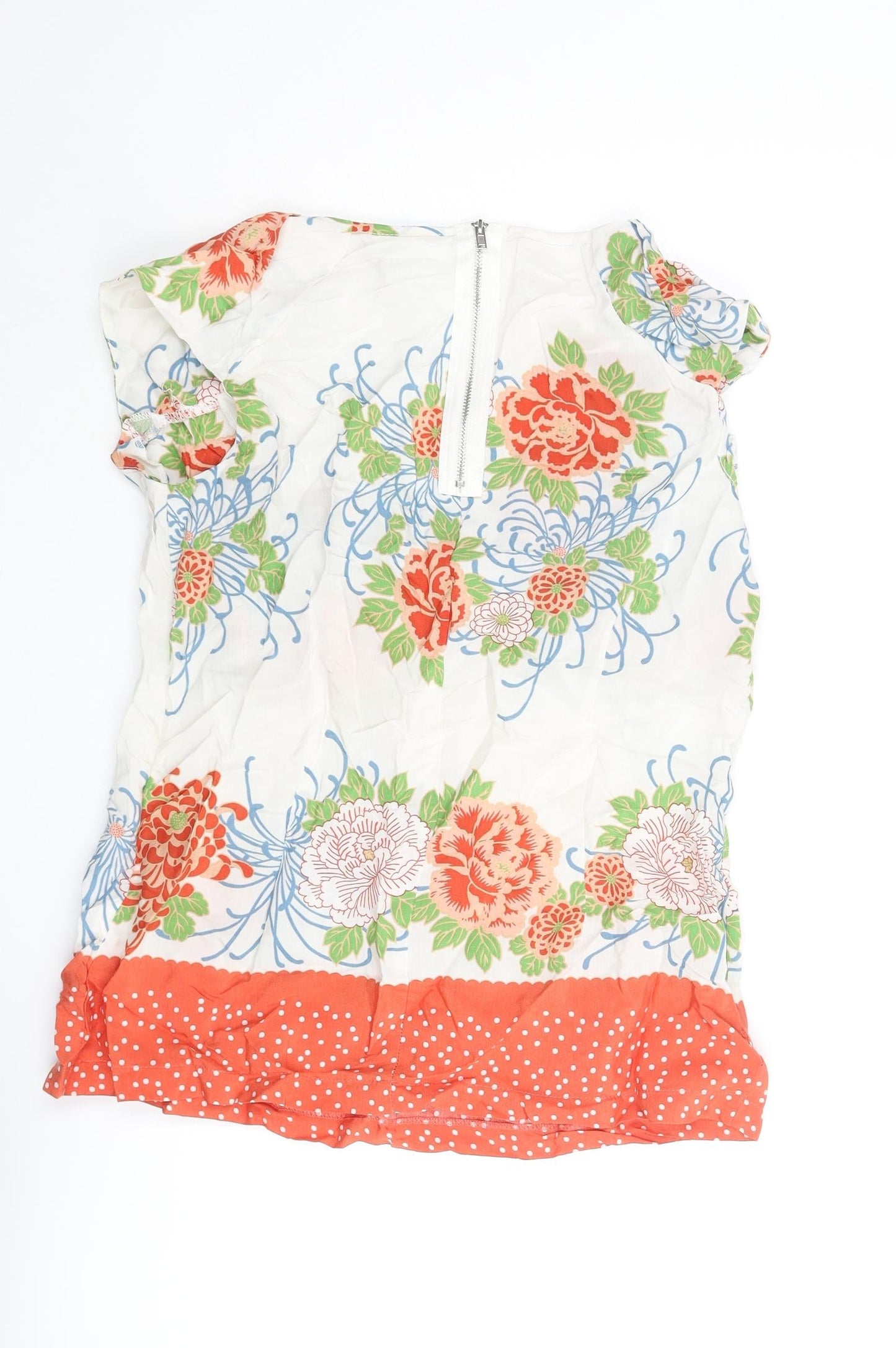 Wallis Womens Multicoloured Floral Viscose Basic Blouse Size S Scoop Neck