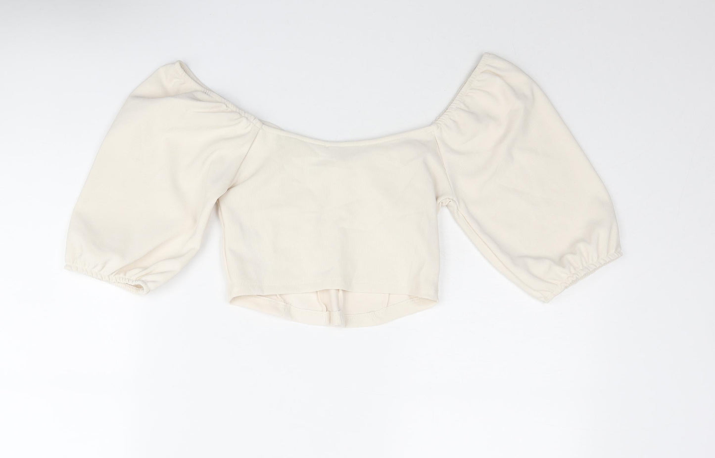 Zara Womens Ivory Polyester Cropped Blouse Size S Sweetheart - Corset Style