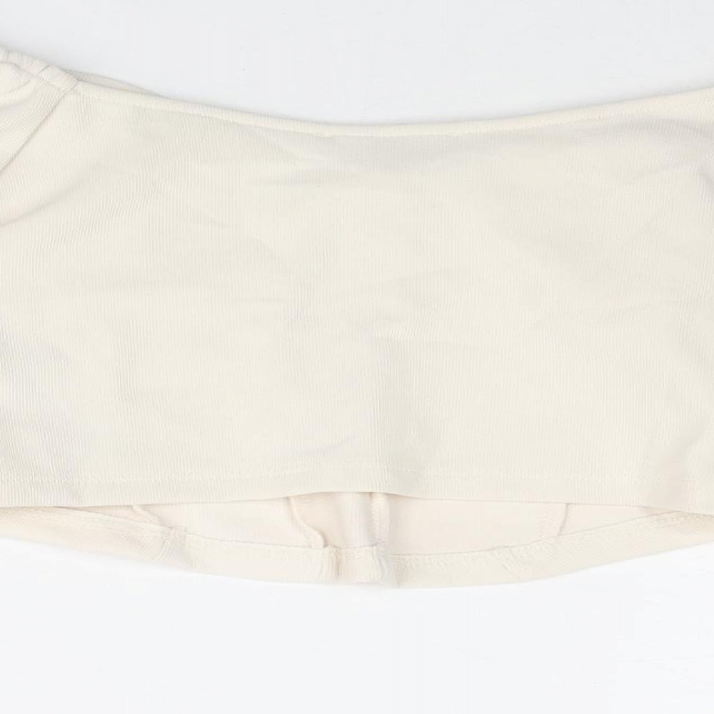 Zara Womens Ivory Polyester Cropped Blouse Size S Sweetheart - Corset Style