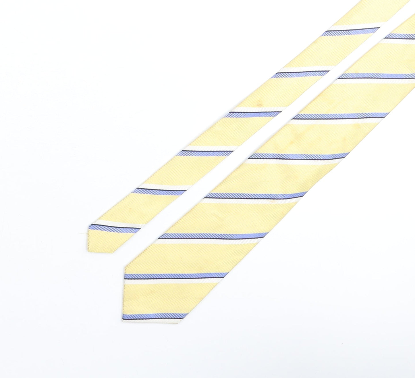 Zazzi Mens Yellow Striped Silk Pointed Tie One Size