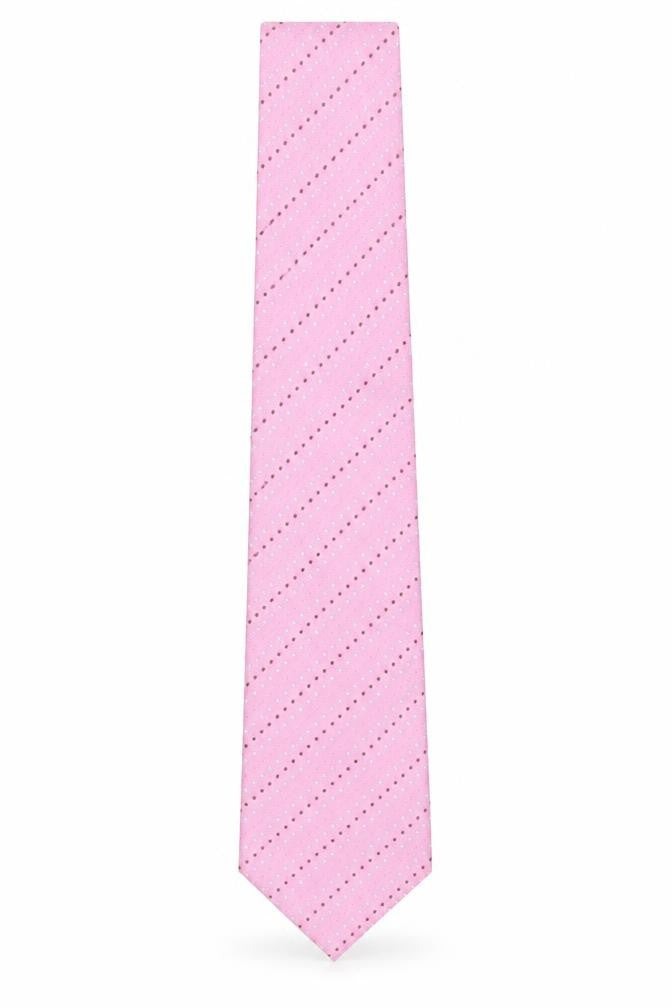 Soprano Mens Pink Striped Polyester Pointed Tie One Size