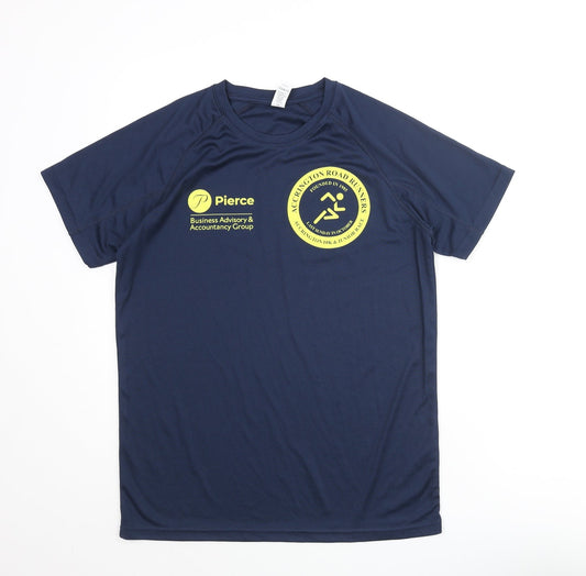 Roly Mens Blue Polyester Basic T-Shirt Size S Crew Neck Pullover - Accrington Road Runners 10k