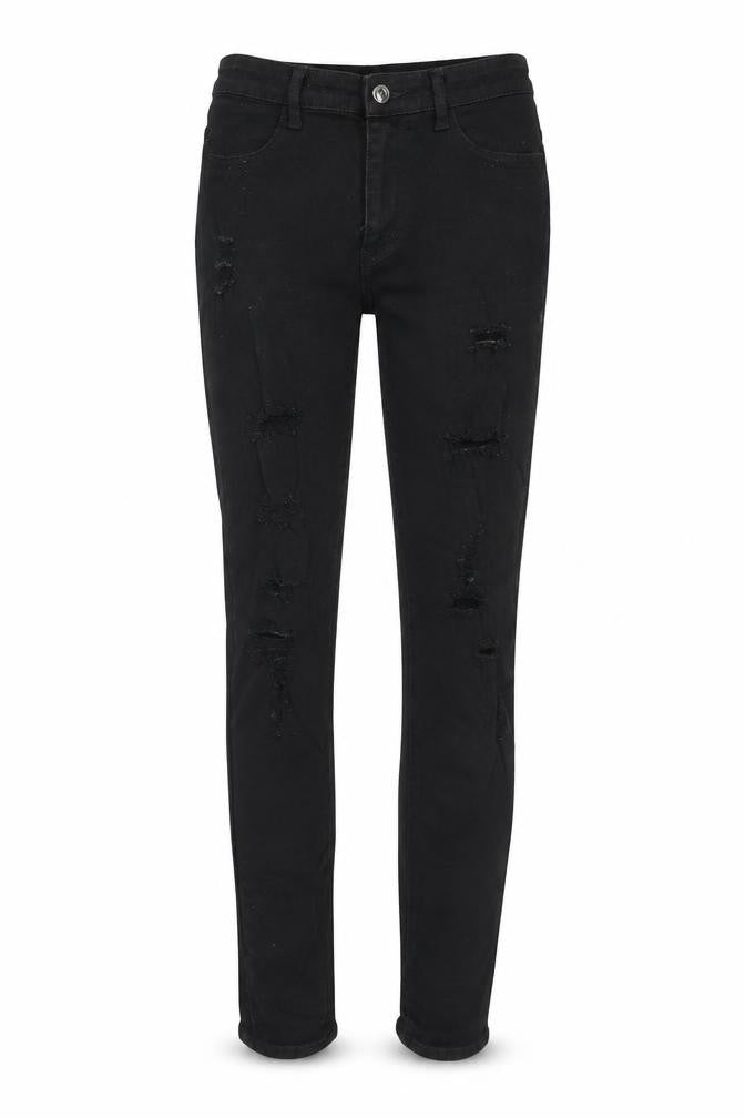 H&M Womens Black Cotton Skinny Jeans Size 8 L28 in Regular Button