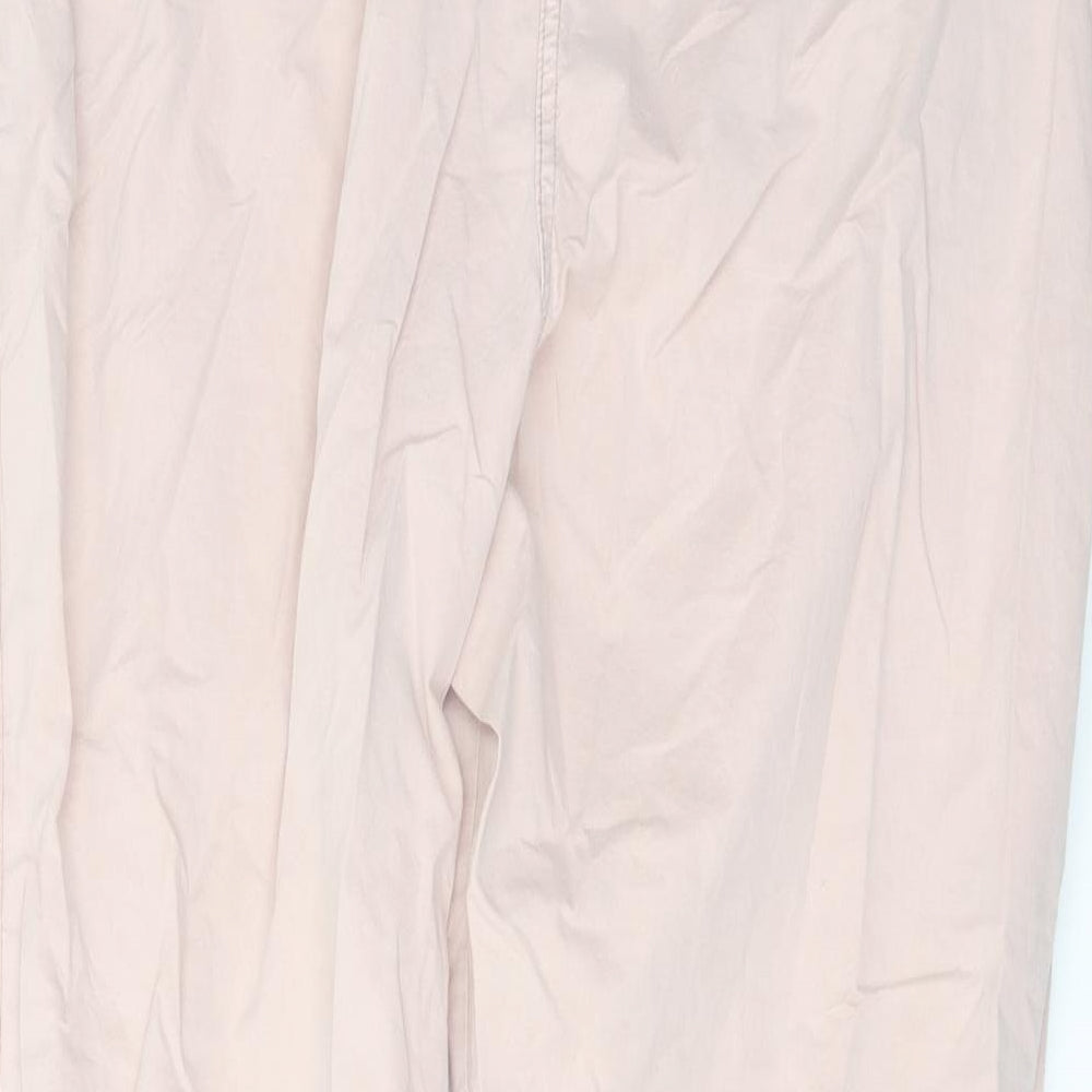 Marks and Spencer Womens Pink Cotton Chino Trousers Size 20 L25 in Regular Button