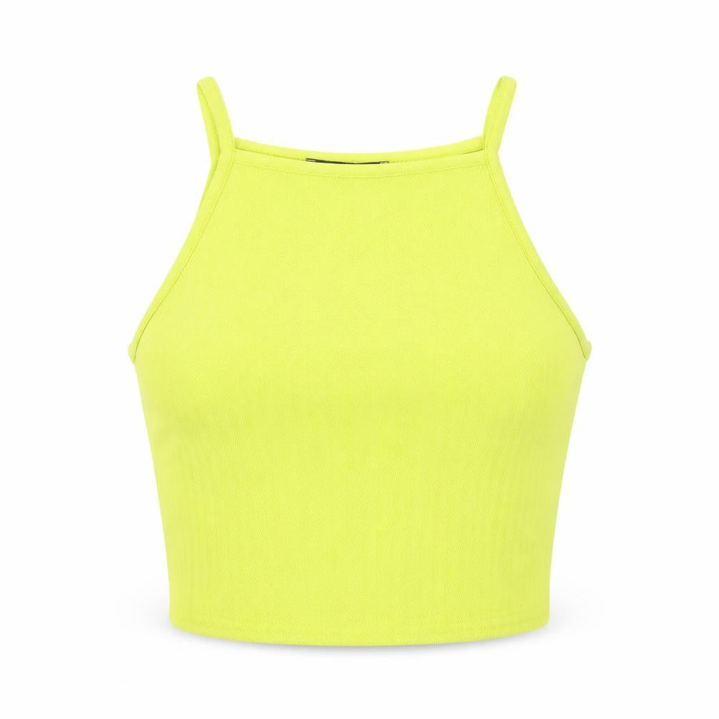 New Look Womens Green Polyester Basic Tank Size 10 Square Neck