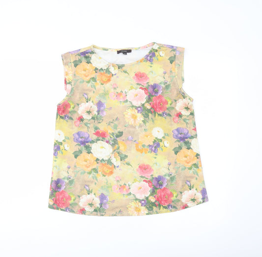 Therapy Womens Multicoloured Floral Polyester Basic Blouse Size 10 Round Neck