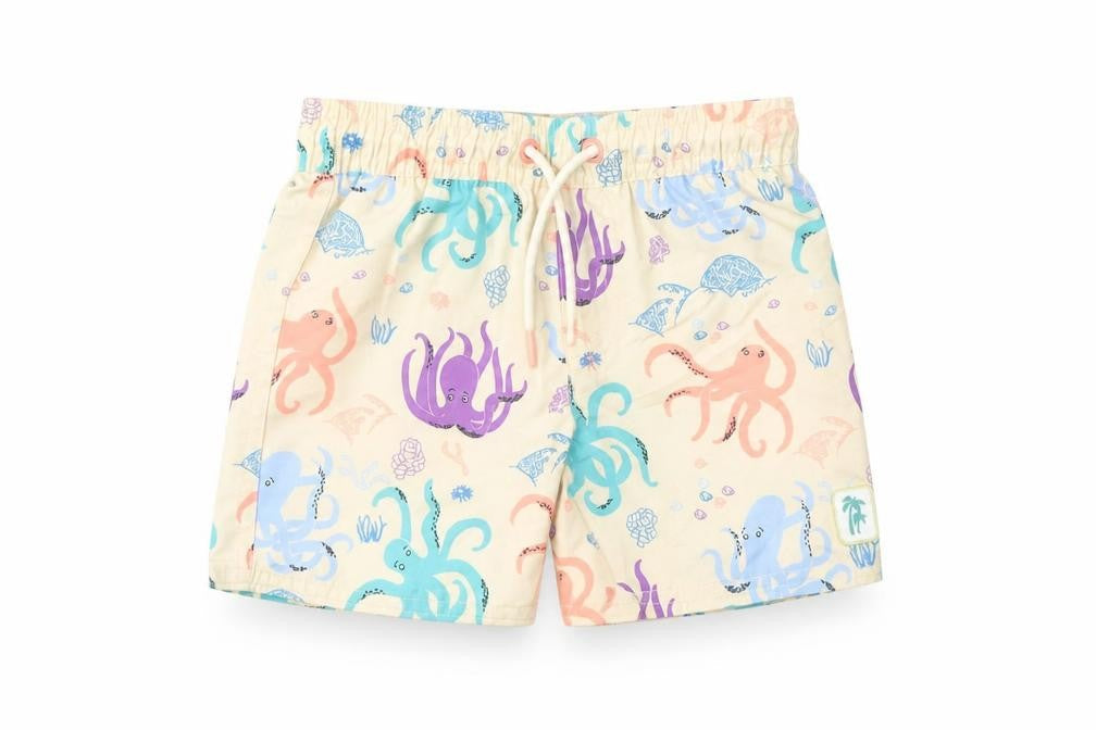 Front view of Marks & Spencer boys’ multicoloured geometric polyester sweatpants, size 18-24, months drawstring