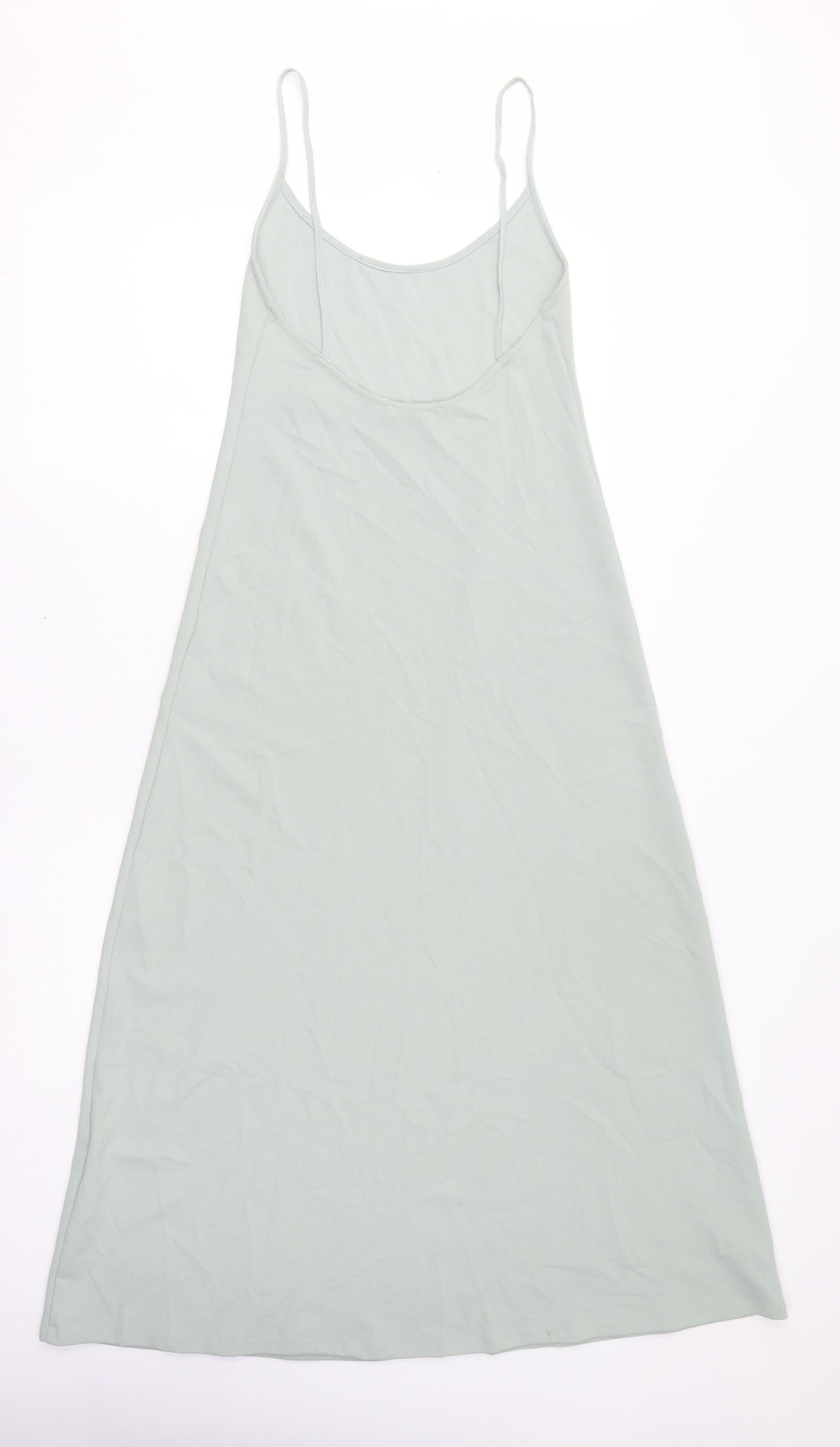 Zara Womens Green Polyester A-Line Size XS Round Neck Pullover