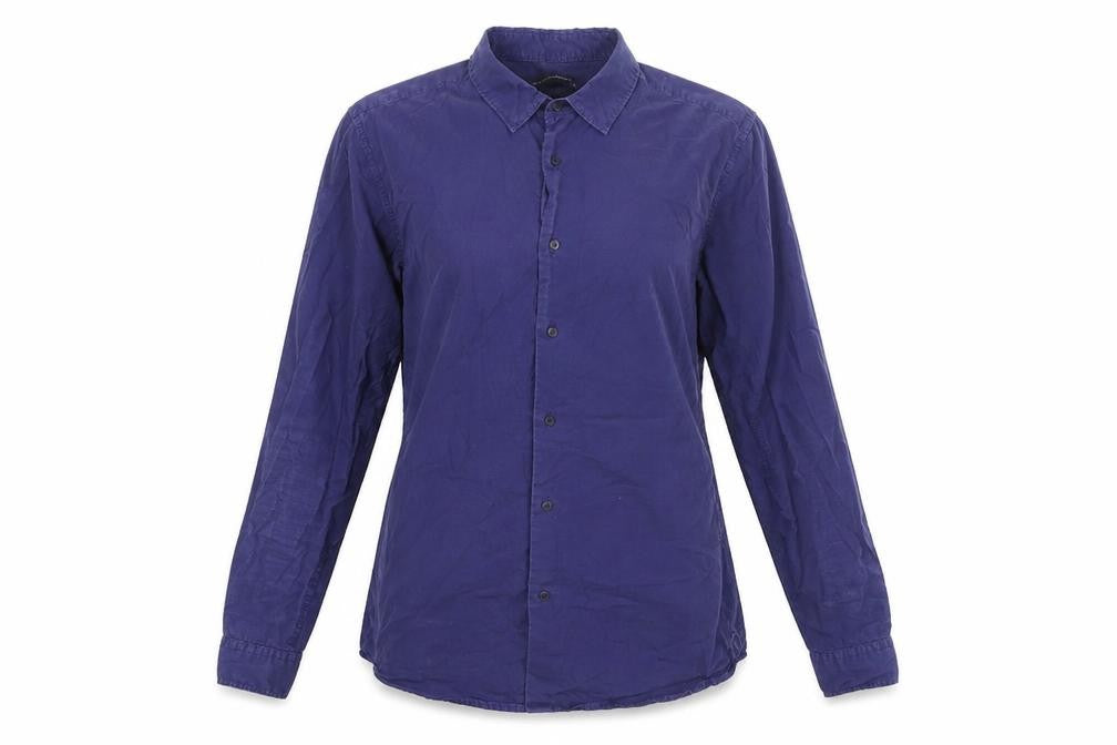 Womens UK Size S French Connection Blue Cotton Button-Up