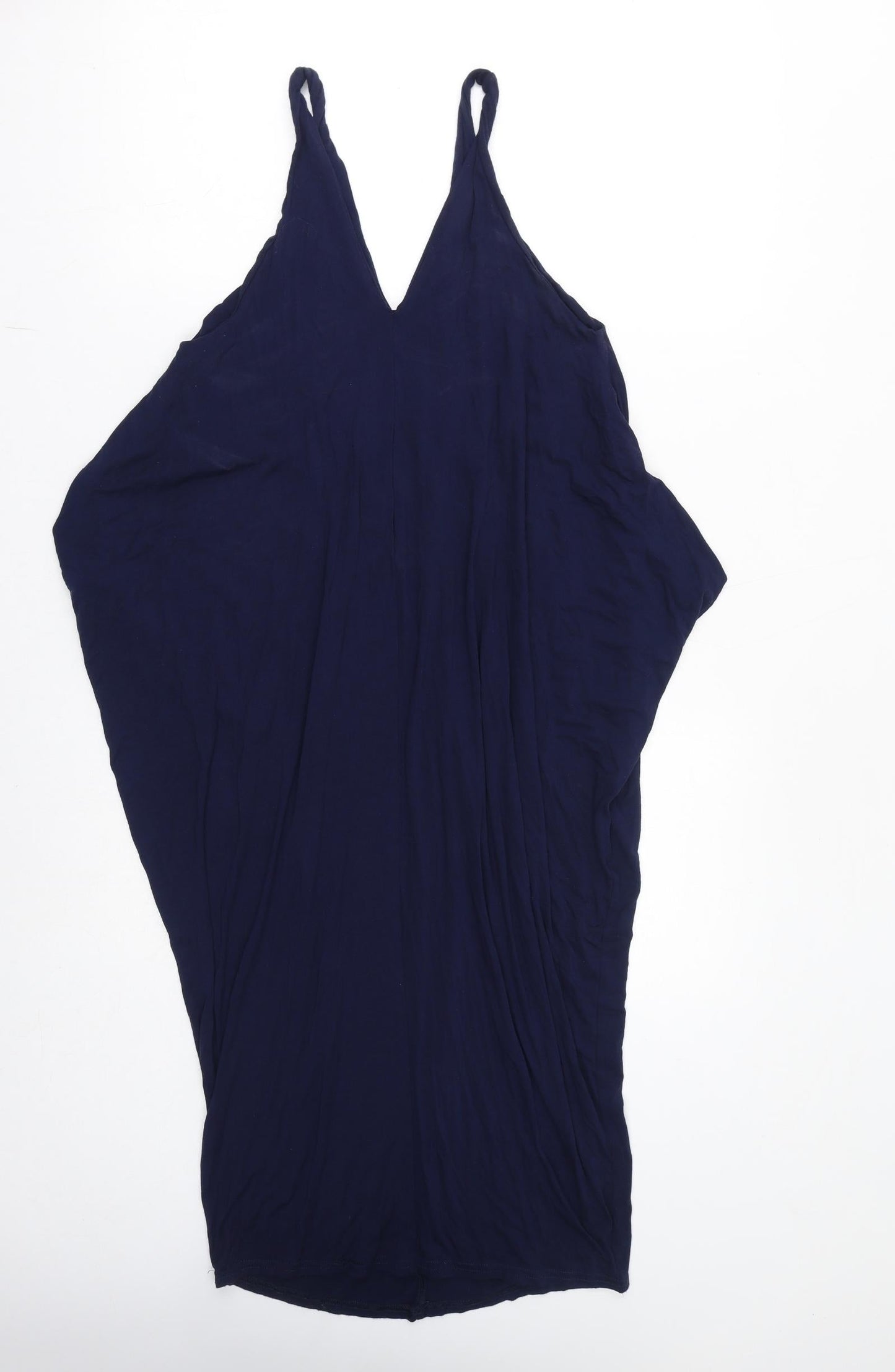 Roman Womens Blue Viscose Bodycon Size 12 V-Neck Pullover