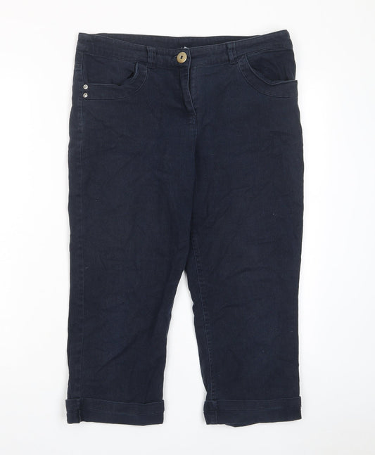 Epilogue Womens Blue Cotton Bermuda Shorts Size 12 L20 in Regular Zip - Pockets