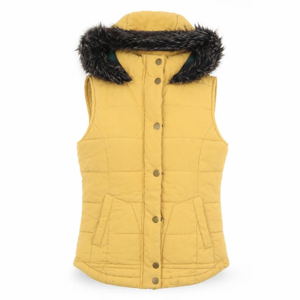 Next Womens Yellow Gilet Jacket Size 10 Zip - Pockets