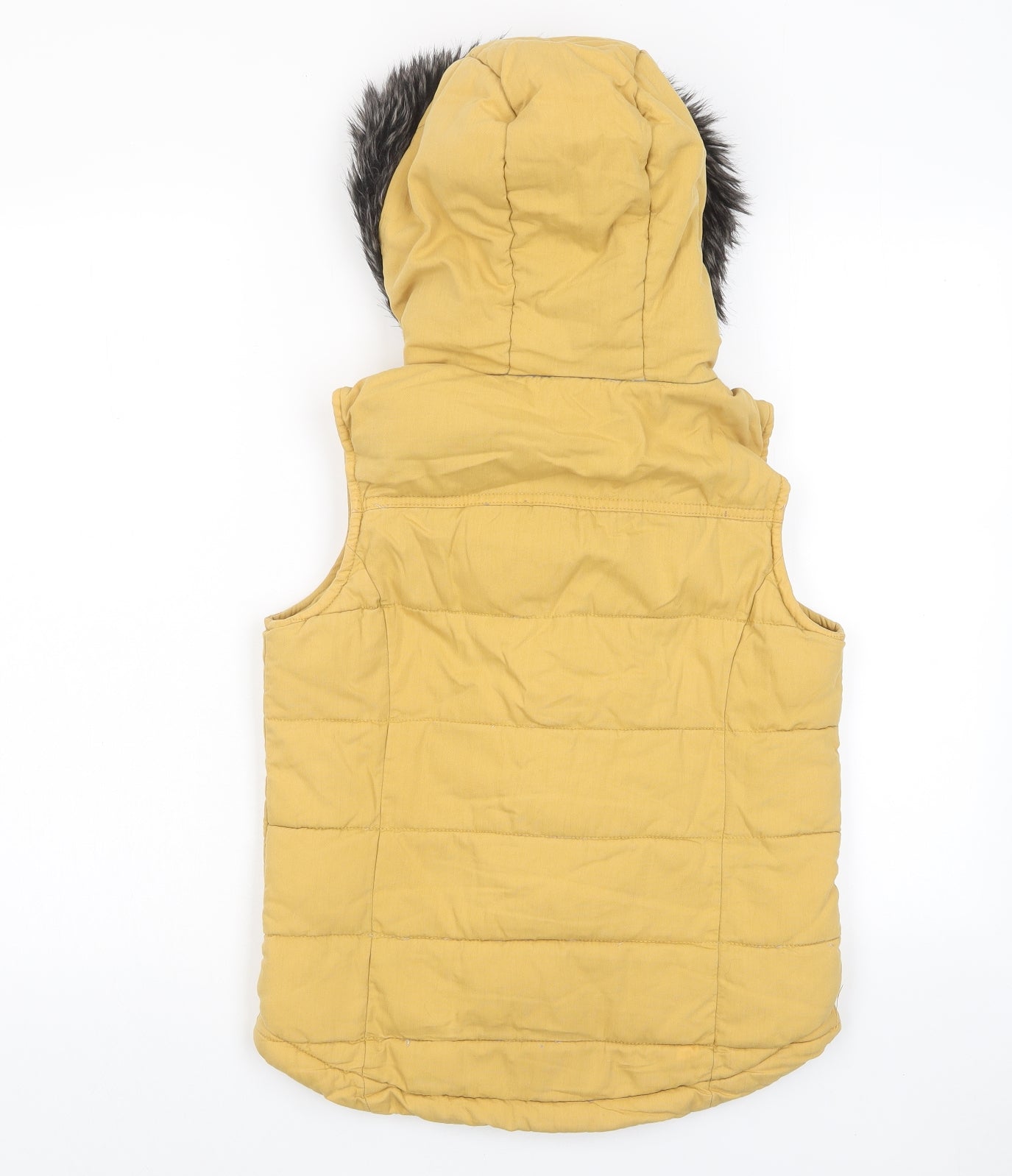 NEXT Womens Yellow Gilet Jacket Size 10 Zip - Pockets