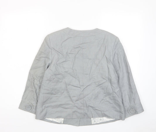 NEXT Womens Grey Jacket Size 12 Button - Pockets