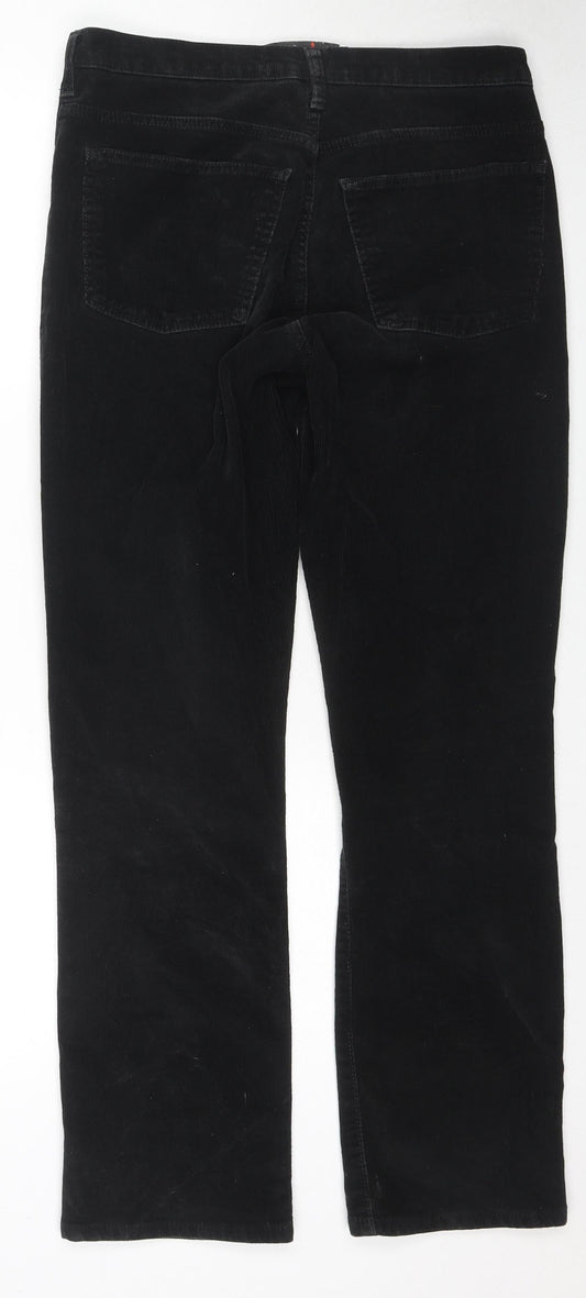 Amazing Woman Womens Black Cotton Trousers Size 10 L29 in Regular Zip