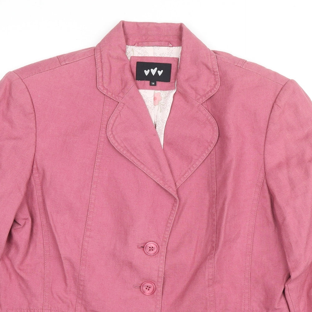 Per Una Womens Pink Biker Jacket Size 14 Button