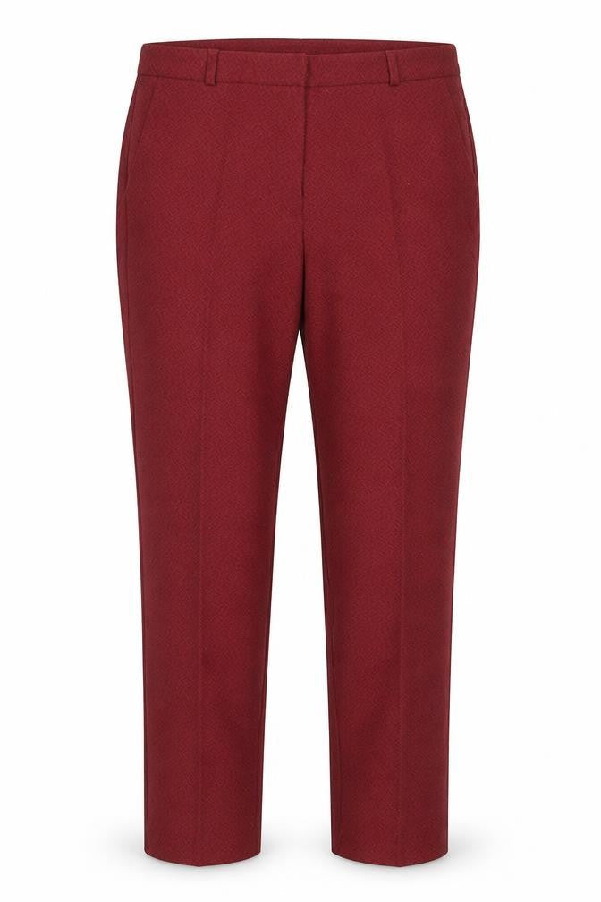 Benim Womens Red Geometric Polyester Trousers Size XL L27 in Regular Zip