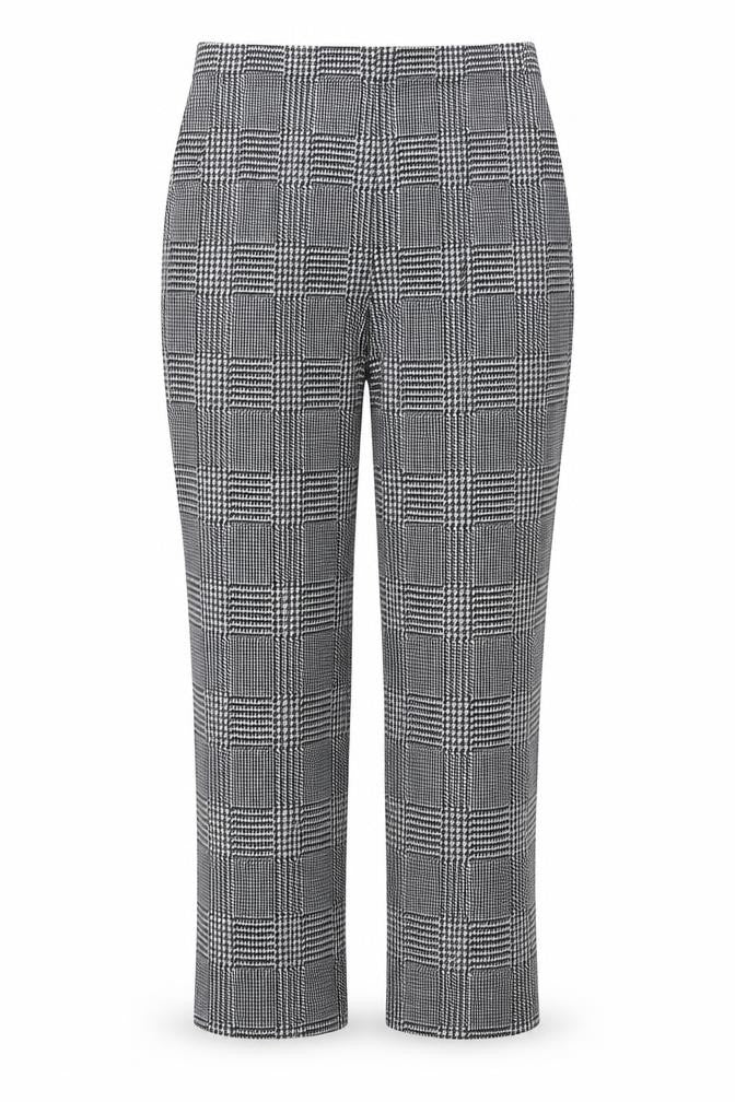 Marks and Spencer Womens Grey Herringbone Viscose Trousers Size 10 L28 in Regular Zip