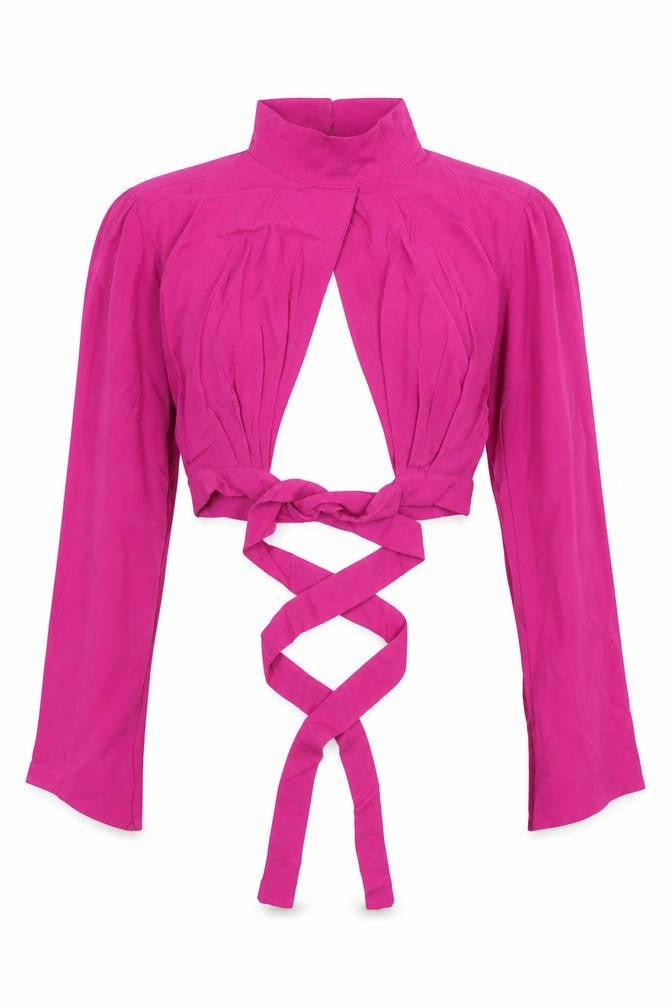 Womens UK Size 12 Lefon Pink Viscose Blouse