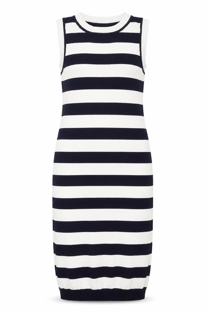 Cherry Coco Womens Black Striped Cotton Tank Dress Size S Round Neck Pullover - Size S/M