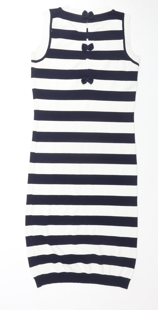 Cherry Coco Womens Black Striped Cotton Tank Dress Size S Round Neck Pullover - Size S/M