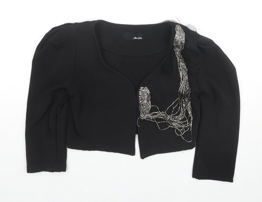 Miss Line Womens Black Jacket Blazer Size M - Beaded Detail