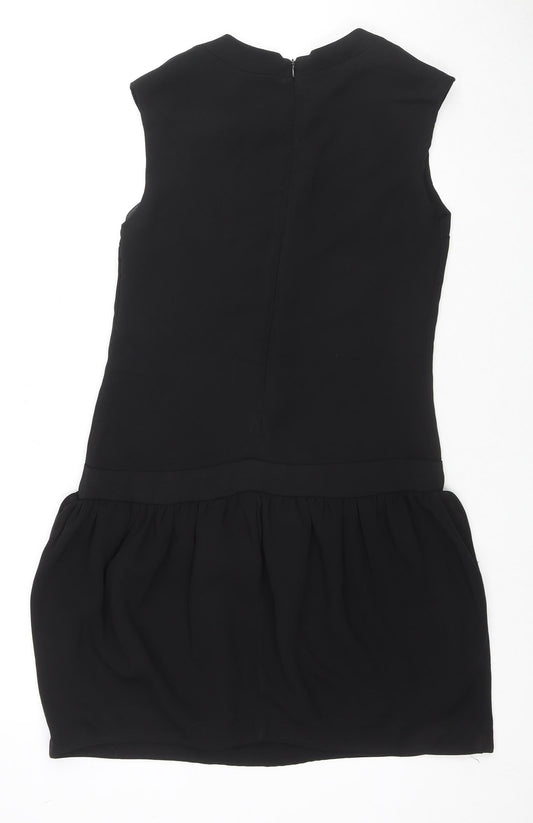 Collection London Womens Black Polyester Trapeze & Swing Size 8 Round Neck Zip