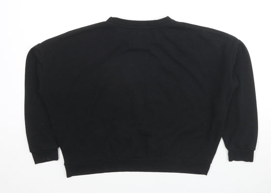 Stranger Things Womens Black Cotton Pullover Sweatshirt Size 6 Pullover - Size 6-8