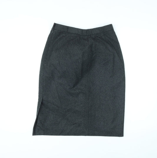 Welland Womens Grey Polyester Straight & Pencil Skirt Size 12 Zip