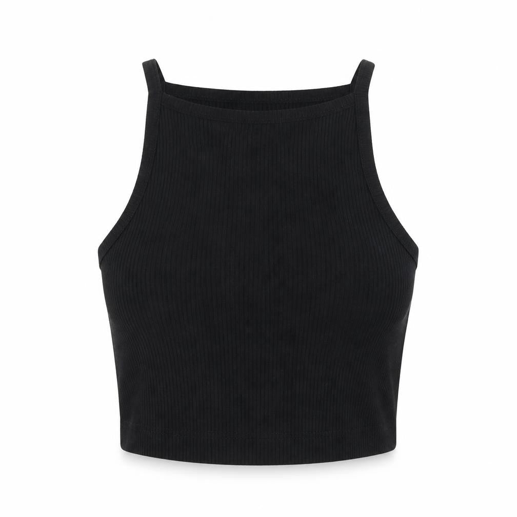 Marks and Spencer Womens Black Polyester Cropped Tank Size S Halter