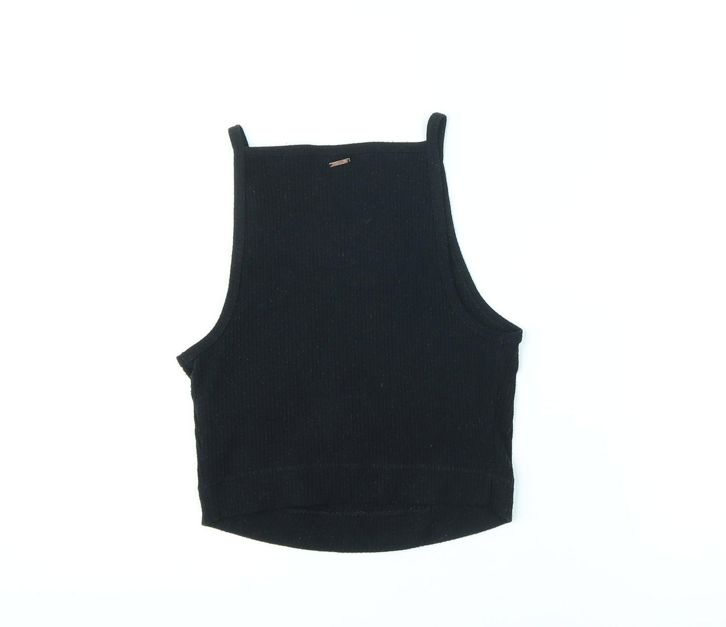 Marks and Spencer Womens Black Polyester Cropped Tank Size S Halter