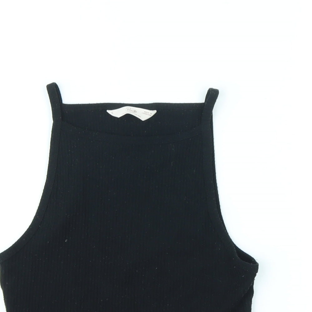 Marks and Spencer Womens Black Polyester Cropped Tank Size S Halter