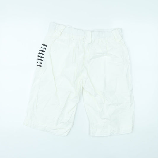 White Diamonds Womens White Striped Cotton Chino Shorts Size XL L10.5 in Regular Zip