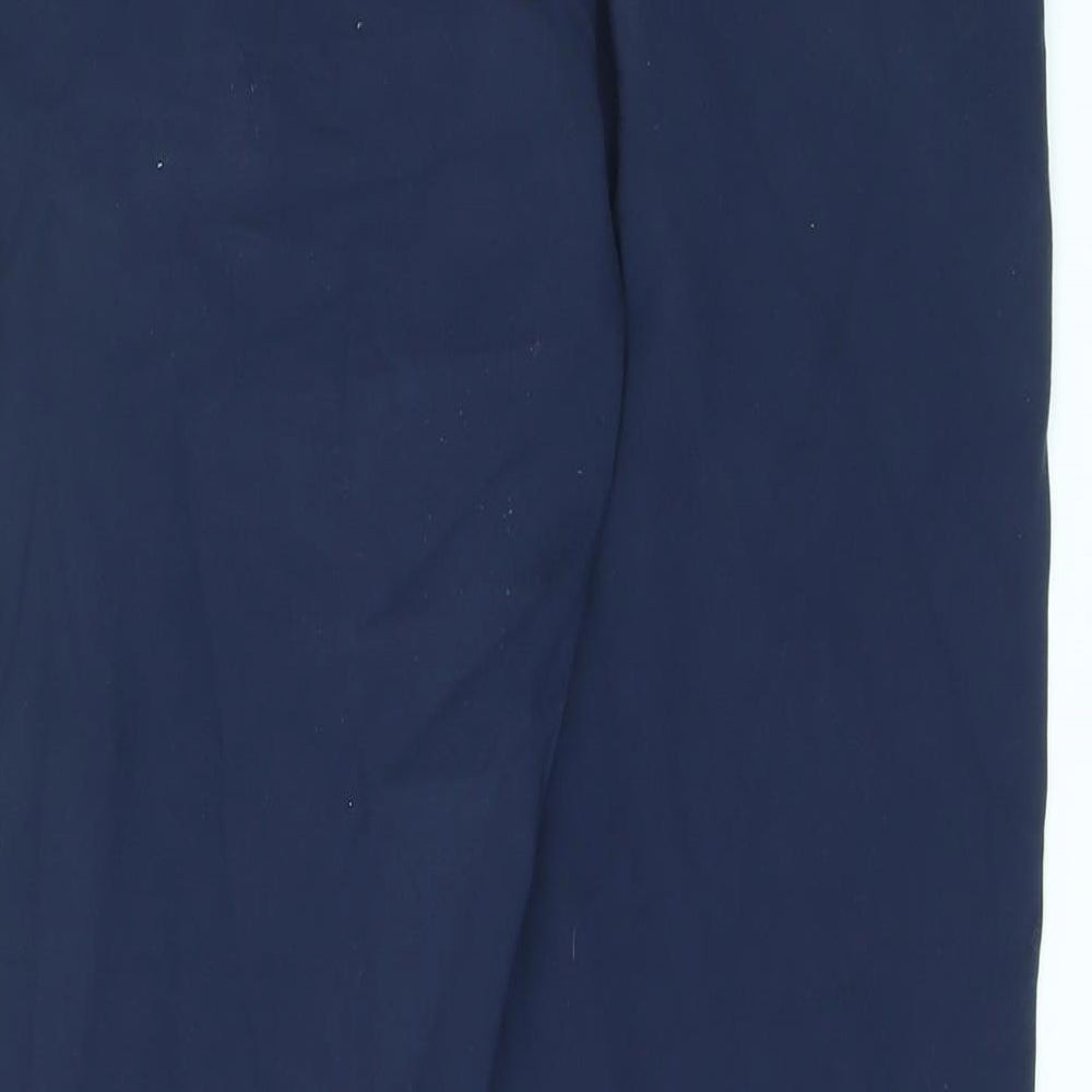 Marks and Spencer Womens Blue Viscose Trousers Size 12 L25 in Regular Drawstring