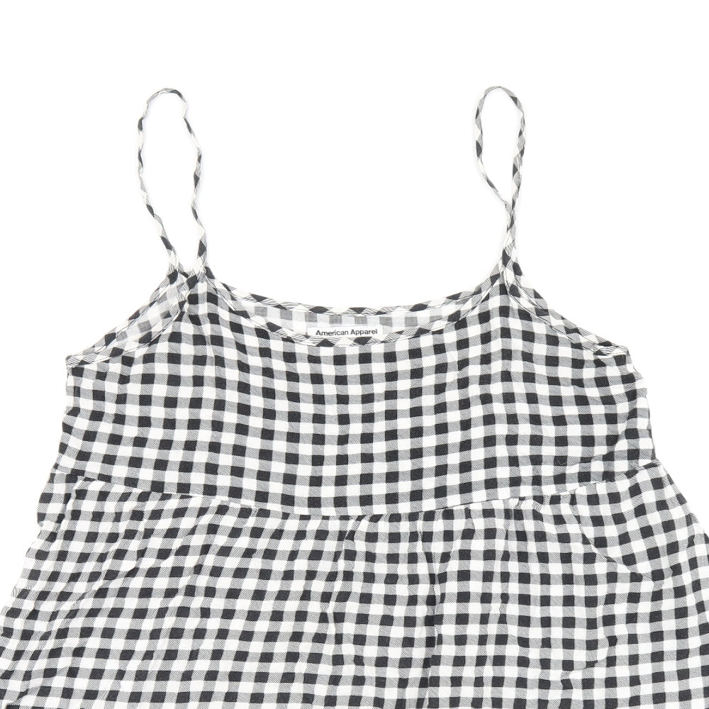 American Apparel Womens White Geometric Viscose Camisole T-Shirt Size XS Scoop Neck - Size XS/S