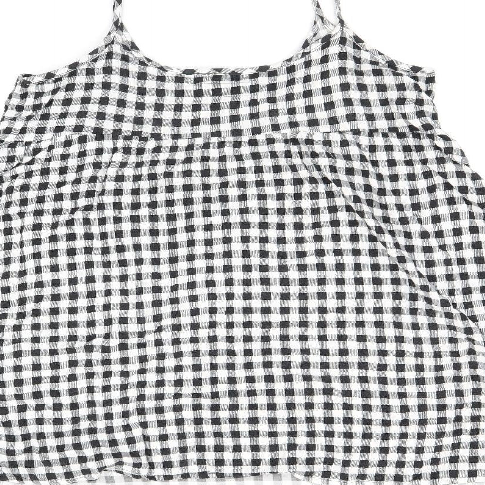 American Apparel Womens White Geometric Viscose Camisole T-Shirt Size XS Scoop Neck - Size XS/S