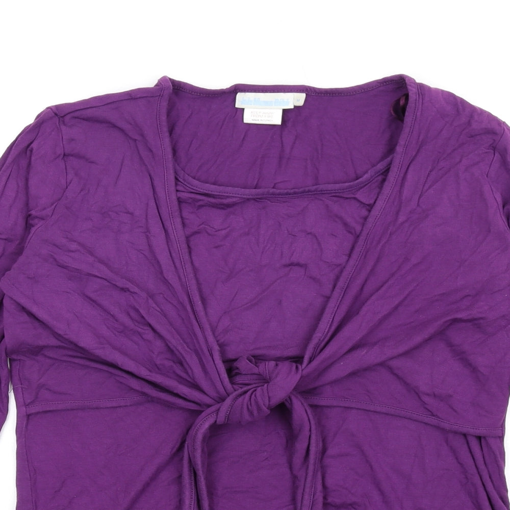 JoJo Maman Bébé Womens Purple Viscose Basic T-Shirt Size M Round Neck