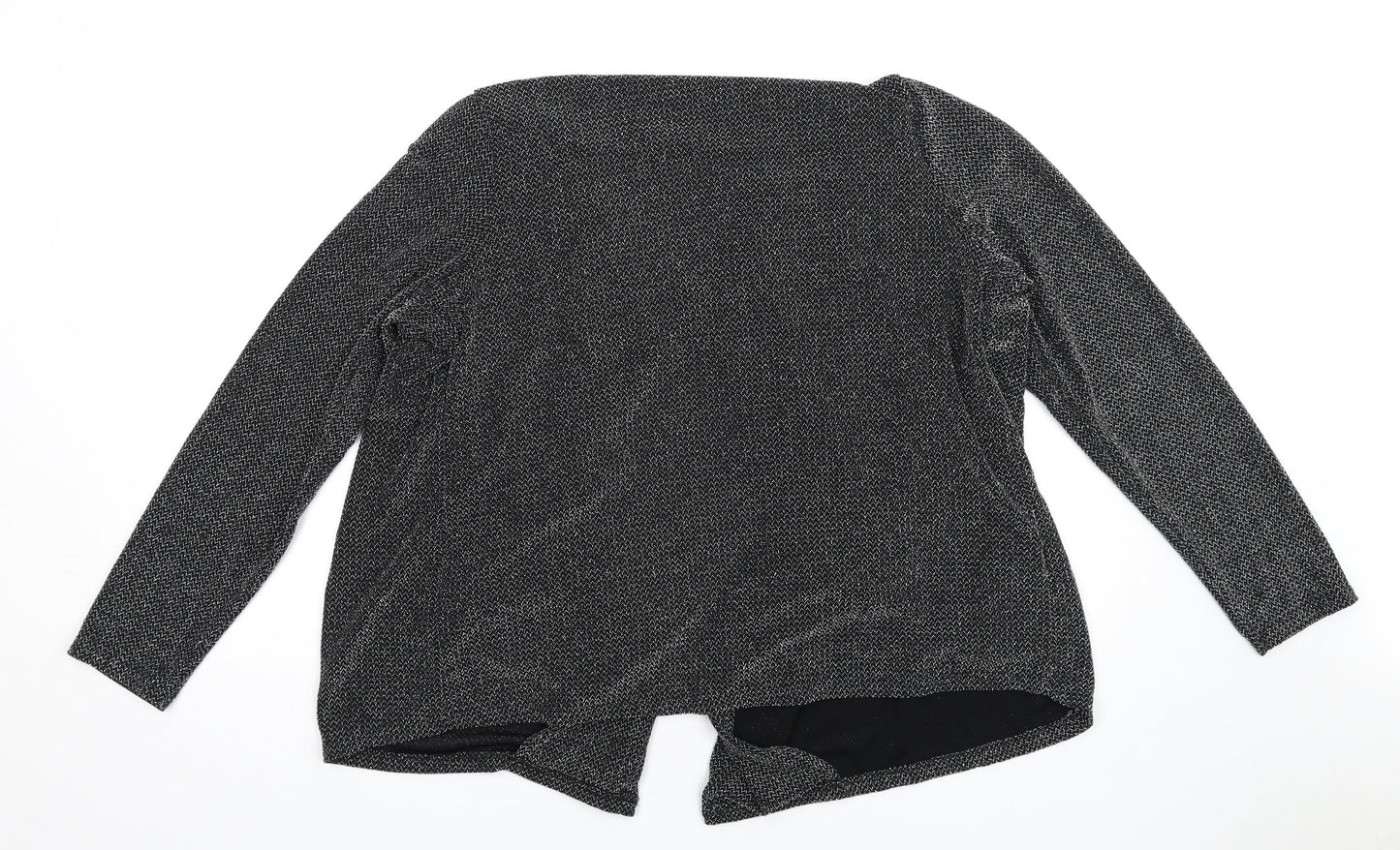 Classic Womens Black Polyamide Kimono T-Shirt Size 16 V-Neck