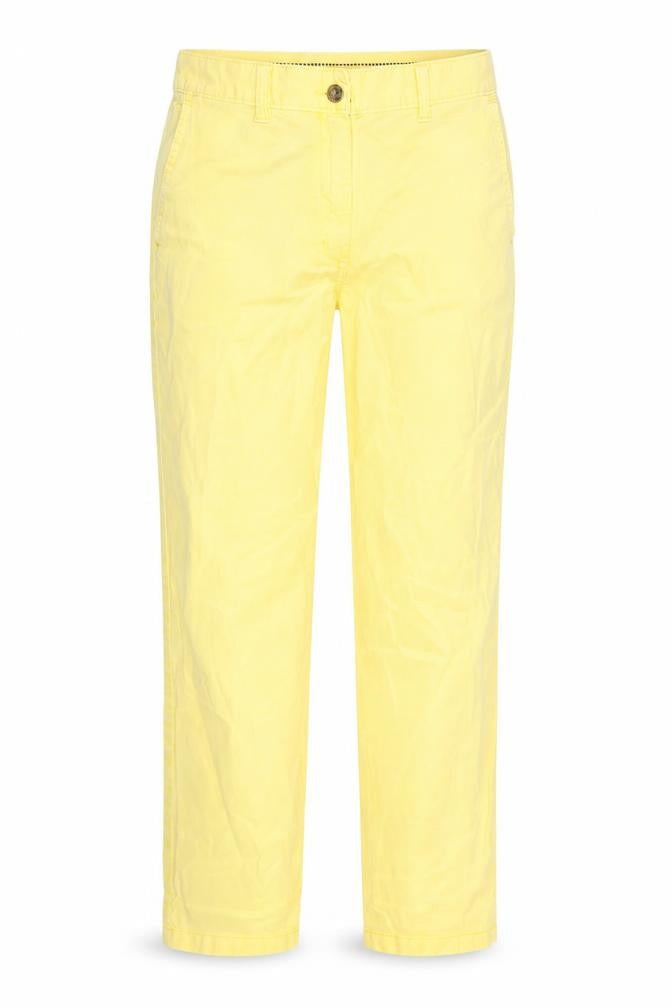 Marks and Spencer Womens Yellow Cotton Chino Trousers Size 6 L27 in Regular Zip