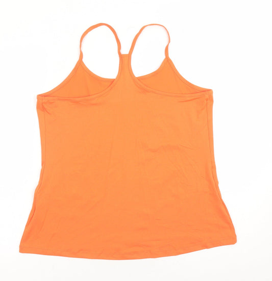 GOODMOVE Womens Orange Polyester Camisole Tank Size 18 Round Neck Pullover