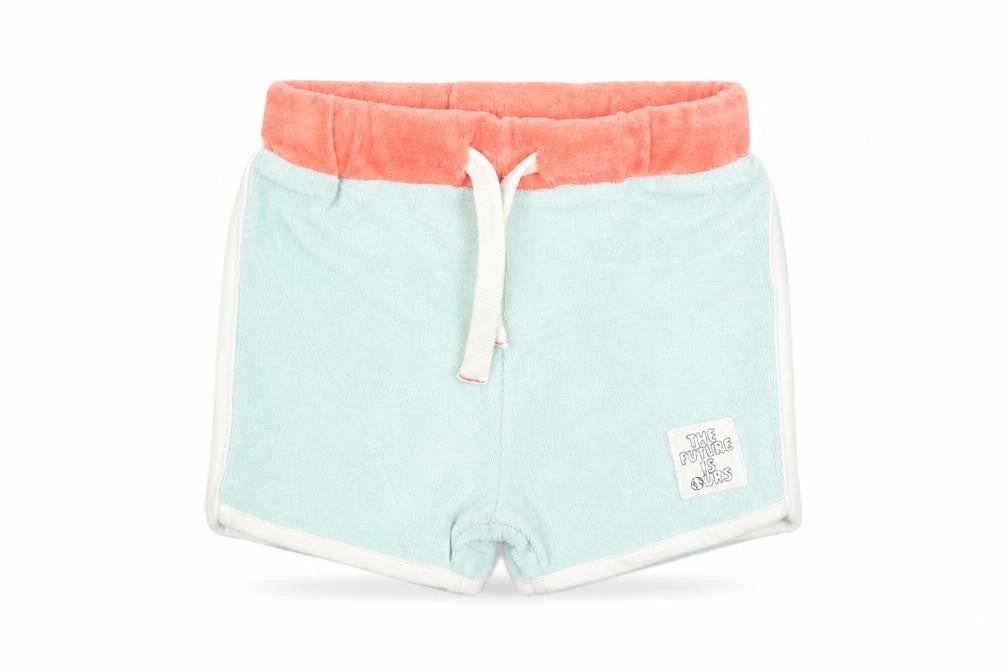 Front view of Marks & Spencer Baby Green Cotton sweatpants, Months Drawstring - The Future Is Ours Elasticated Waist