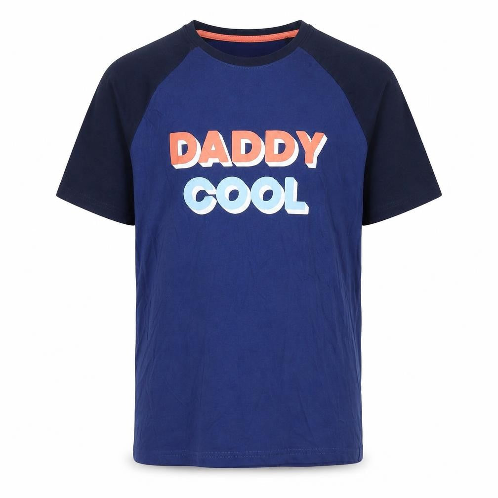 Marks and Spencer Mens Blue Colourblock Cotton Pyjama Top Size S Pullover - Daddy Cool