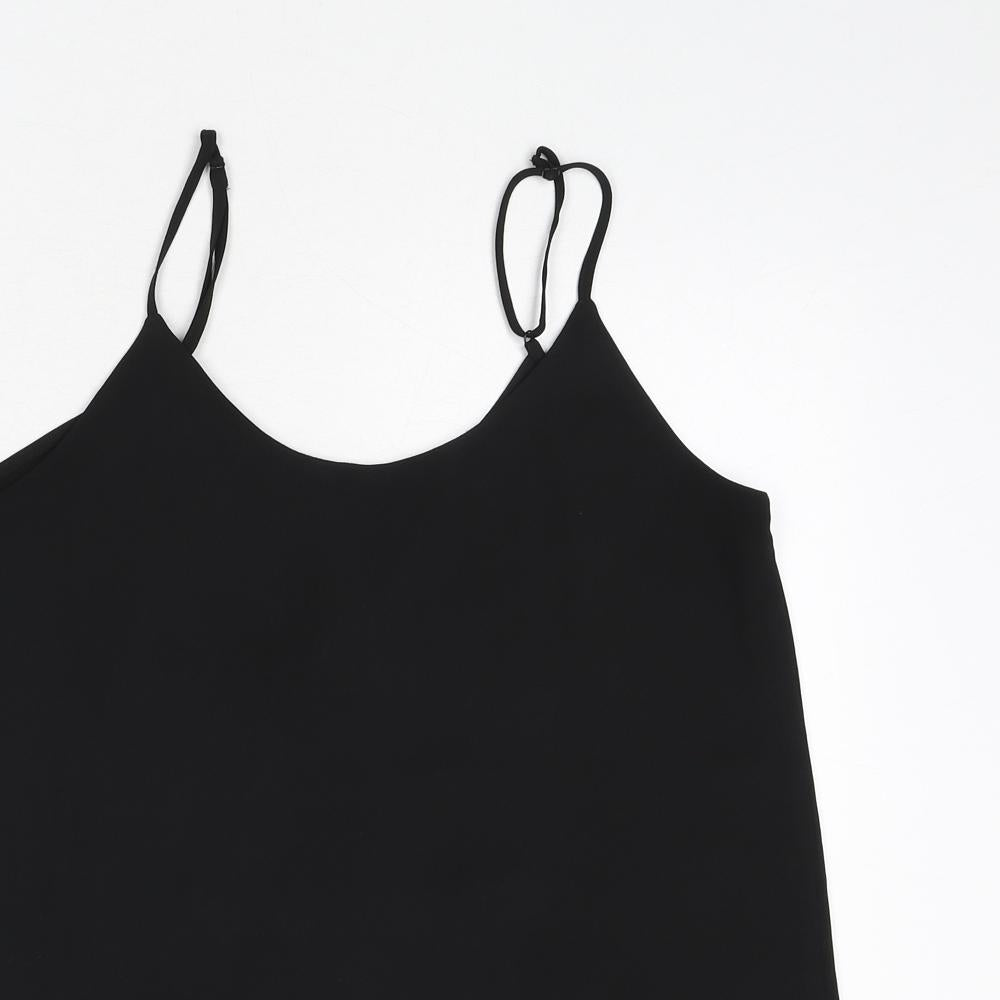 Oasis Womens Black Polyester Camisole Tank Size 8 Scoop Neck