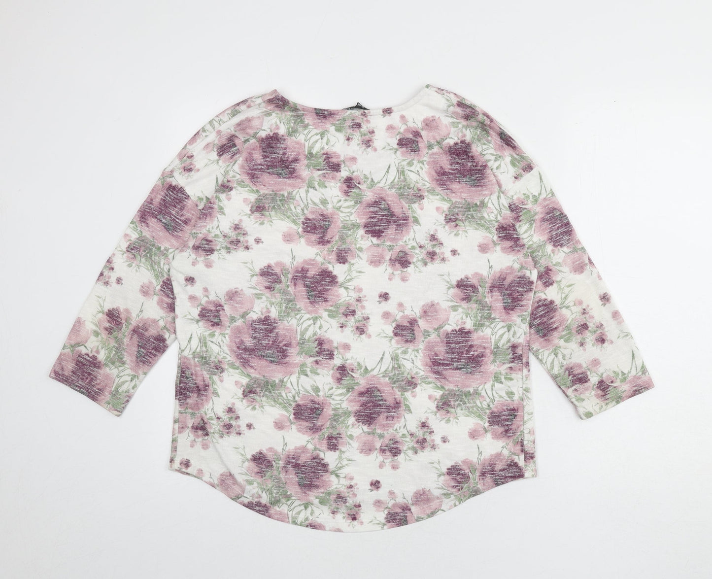 Bonmarché Womens Multicoloured Round Neck Floral Polyester Pullover Jumper Size 16