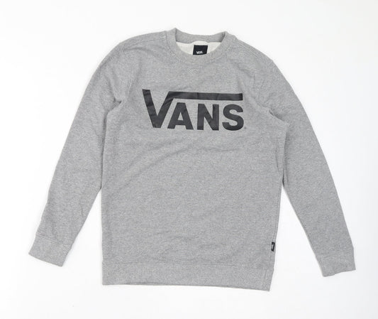 VANS Womens Grey Cotton Pullover Sweatshirt Size M Pullover - Logo