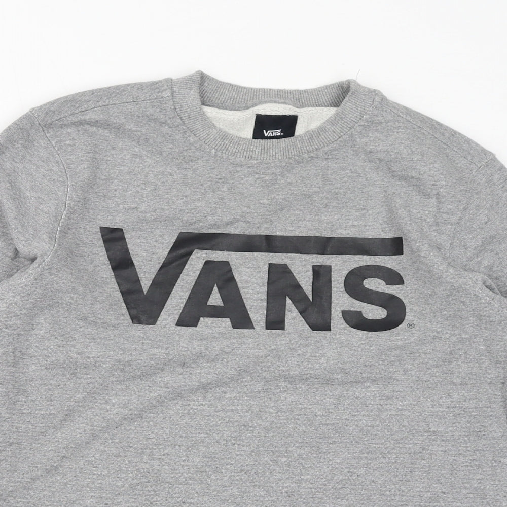 VANS Womens Grey Cotton Pullover Sweatshirt Size M Pullover - Logo