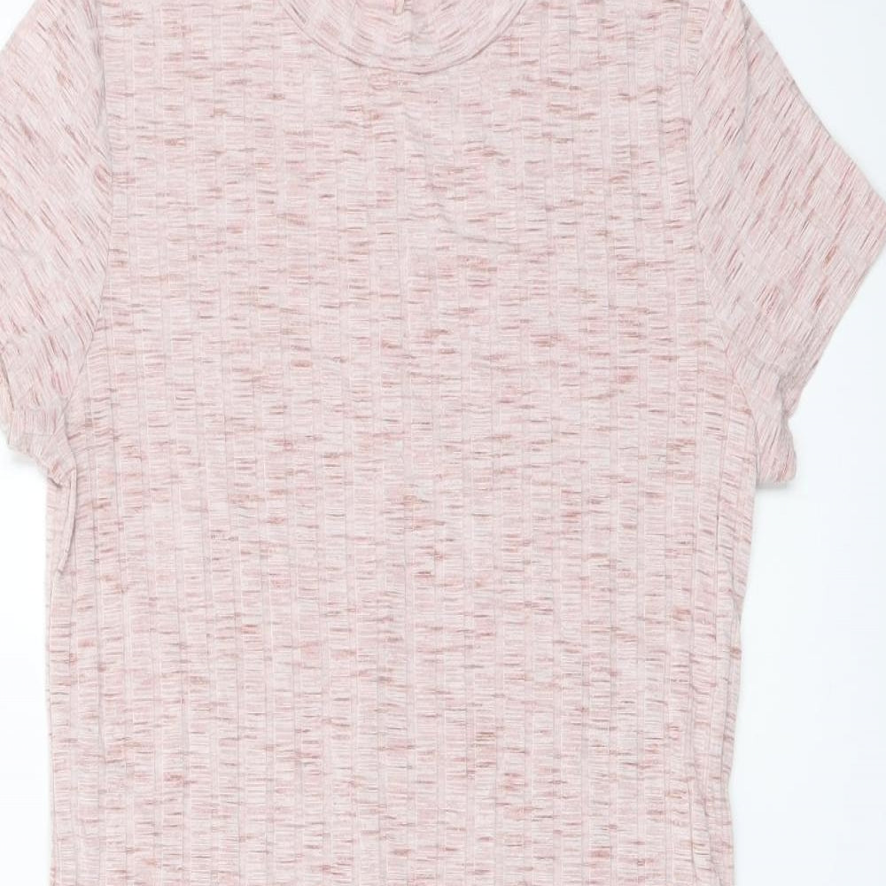 Charlotte Russe Womens Pink Polyester Mini Size XS Mock Neck Pullover